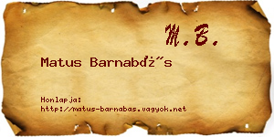Matus Barnabás névjegykártya